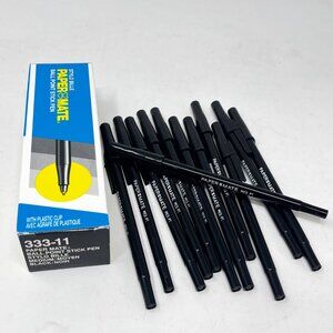 Vintage  [1990] 12-Pack Paper Mate Ball Point Stick Pen [333-11] Med Point Black